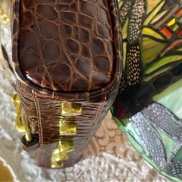 REBECCA MINKOFF Brown Croc MAC Embossed Chain Bag 💎EUC💎 MSRP $298 - Picture 7 of 14